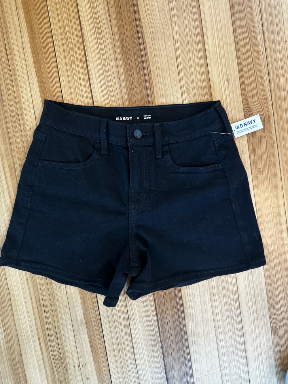 NWT, Old Navy High Rise black denim shorts, size 2